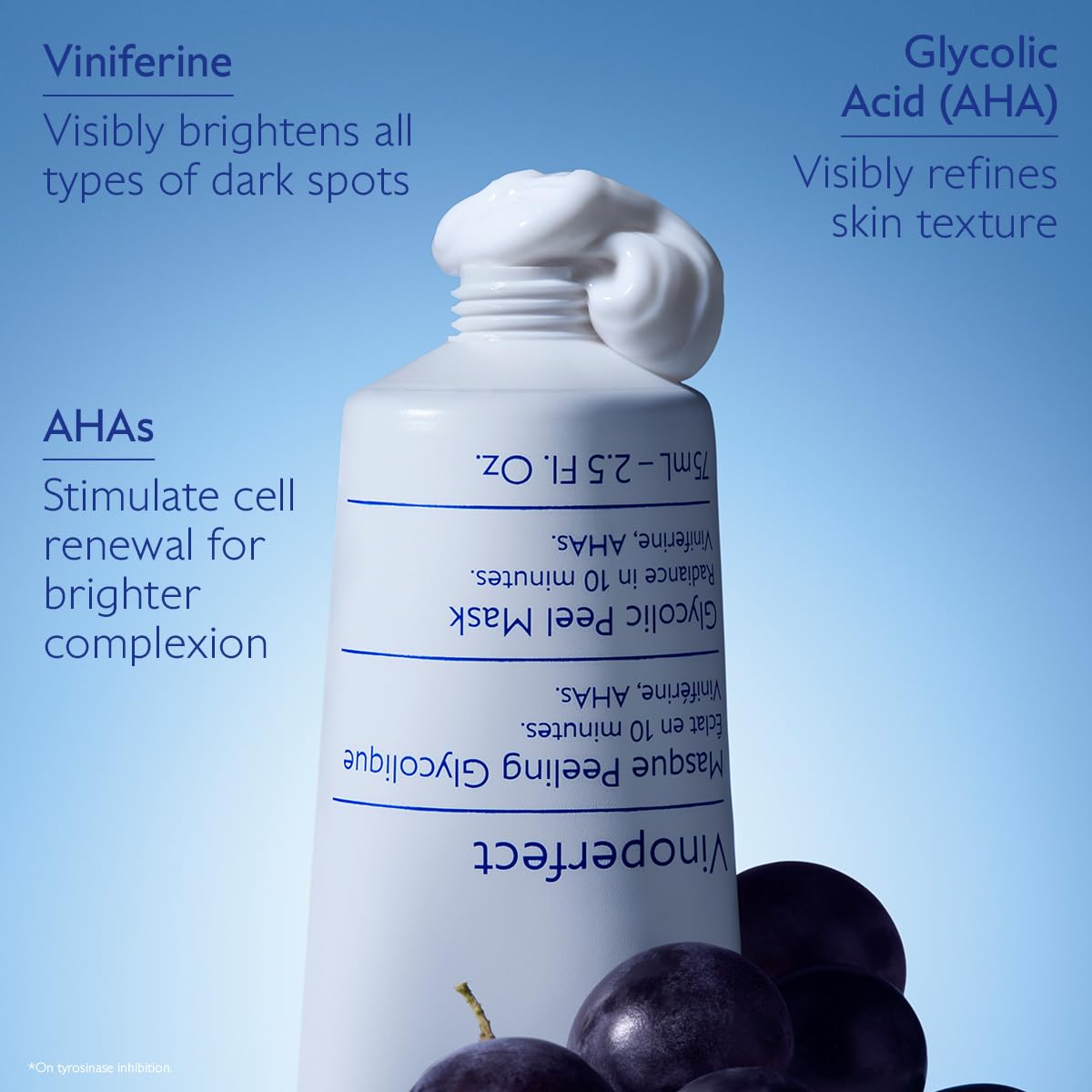 Illuminate Your Skin with Caudalie Viperfect Brightening Glycolic Peel Mask - 75Ml for Radiant, Even Complexion