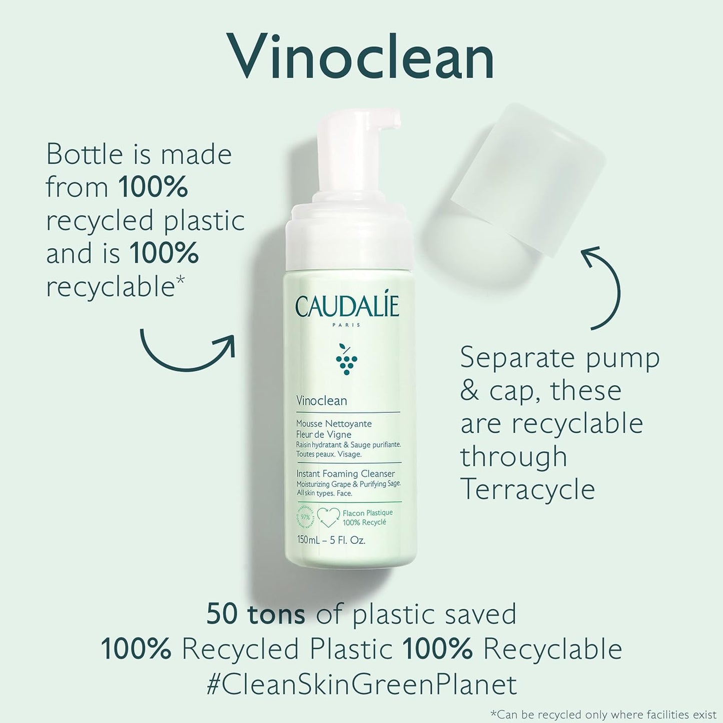 Revitalize Your Skin with Caudalie Viclean Instant Foaming Cleanser - 150Ml