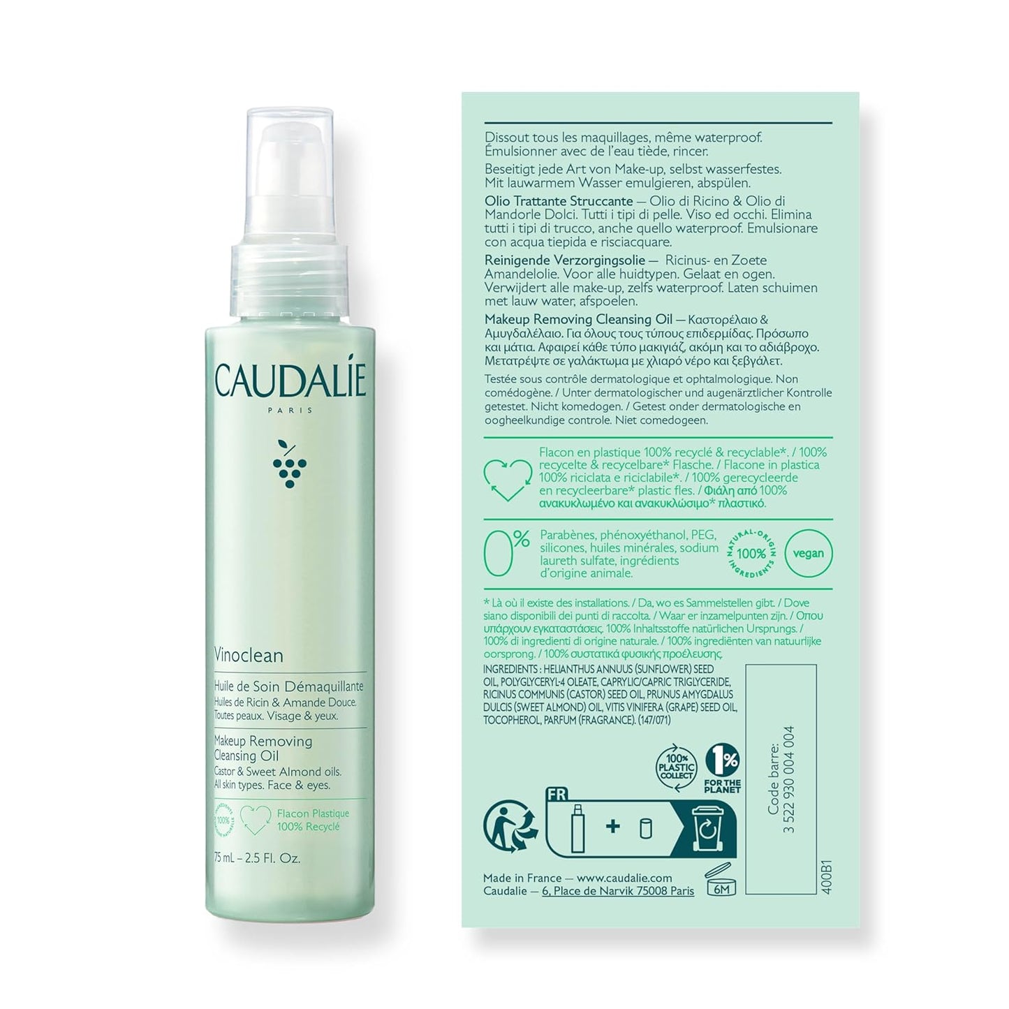 Experience Radiant Skin with Caudalie Viclean Makeup Removing Cleansing Oil - 150 ml