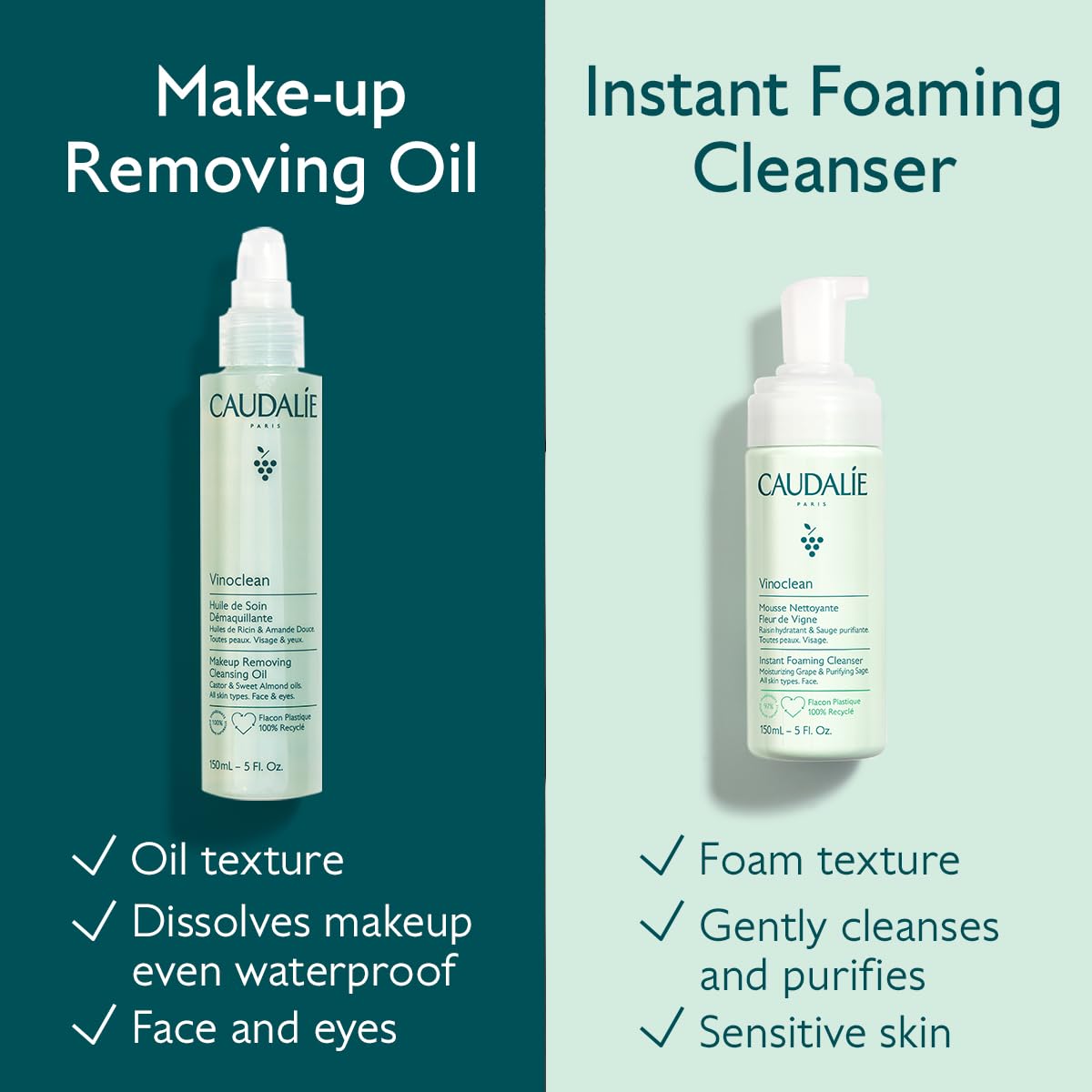 Experience Radiant Skin with Caudalie Viclean Makeup Removing Cleansing Oil - 150 ml